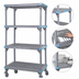 Thumbnail image #3 for Quantum Millenia Mobile Polymer Shelving Starter Unit, 4 Shelves, 42W x 21D x 86H, Gray