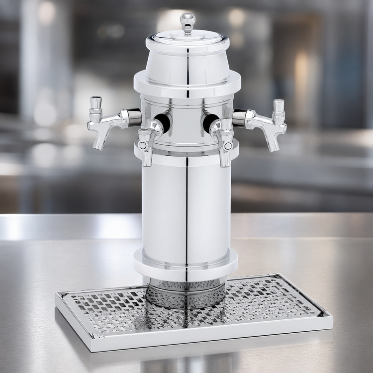 Product image #3 for Glastender Roman Draft Dispensing Tower, 4 Faucets, Mirror Finish, Air Cooled