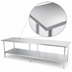 Thumbnail image #3 for 108 Inch x 14 Inch Stainless Steel Underbar Work Table with Adjustable Undershelf