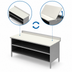 Thumbnail image #3 for John Boos 72 x 30 Inch Poly Top Work Table with Open Front Cabinet Base, 3/4 Inch Reversible Poly Surface, 5 Inch Backsplash