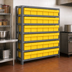 Thumbnail image #3 for Quantum 1839-602 Heavy-Duty Stationary Galvanized Wire Shelving Unit, 7 Shelves, 36 Bins, 400 lb/Shelf, 36"W x 18"D x 39"H