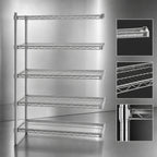 Thumbnail image #3 for Eagle Group A5-74-2160C 5-Tier Add-On Wire Shelving Unit, 60"W x 21"D x 74"H, Chrome-Plated