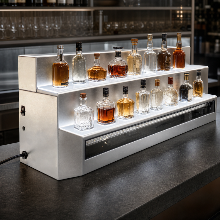 Product image #3 for Glastender LLDG-42 42-Inch Two-Tier Lighted Liquor Display for Glass Ice Display Units