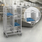 Thumbnail image #3 for Channel Manufacturing 458A Double-Section Aluminum Cafeteria Tray Rack, 60-Tray Capacity, 14 x 18-Inch Trays, 4-Inch Spacing