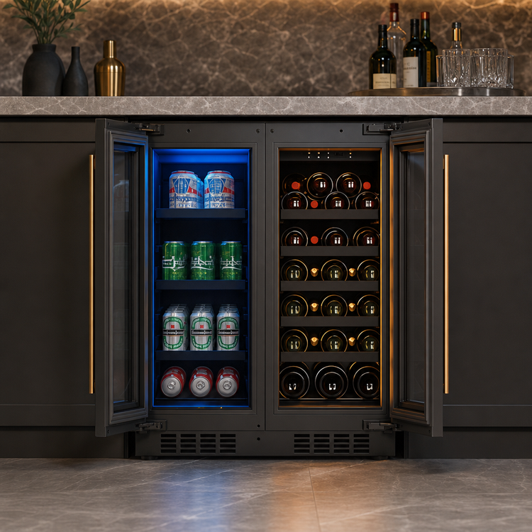 Product image #4 for KoolMore 24-Inch Dual Zone Panel-Ready French Door Under-Counter Wine Cooler