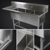 Thumbnail image #3 for John Boos Pro-Bowl 3-Compartment Sink with Left 30-Inch Drainboard, 24 x 24 x 14-Inch Bowls, 16-Gauge Stainless Steel