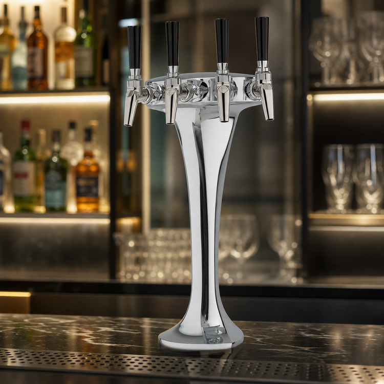 Product image #3 for Perlick Cobra Glycol-Cooled 4-Faucet Countertop Draft Beer Tower, Polished Chrome