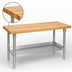 Thumbnail image #3 for John Boos 72-Inch x 30-Inch Northern Hard Rock Maple Wood Top Work Table with Stainless Steel Legs and Adjustable Undershelf