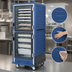 Thumbnail image #3 for Metro C5 3 Series Full-Height Mobile Heated Holding Cabinet with Blue Insulation Armour, Dutch Clear Doors, and Fixed Wire Slides