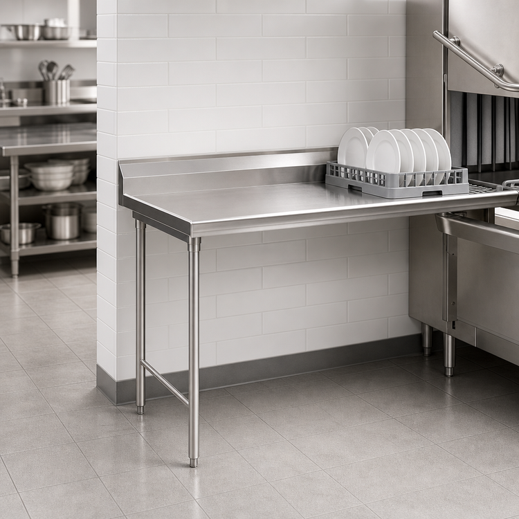 Product image #3 for Eagle Group Straight Clean Dishtable, Left-to-Right, 36W x 30D x 43-1/2H, 16/430 Stainless Steel Top