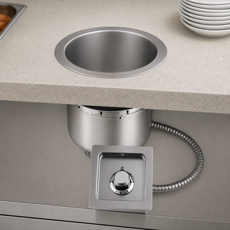 Product image #3 for Wells SS-4TU Top-Mount Built-In Electric Round Drop-In Food Warmer, 4-Quart