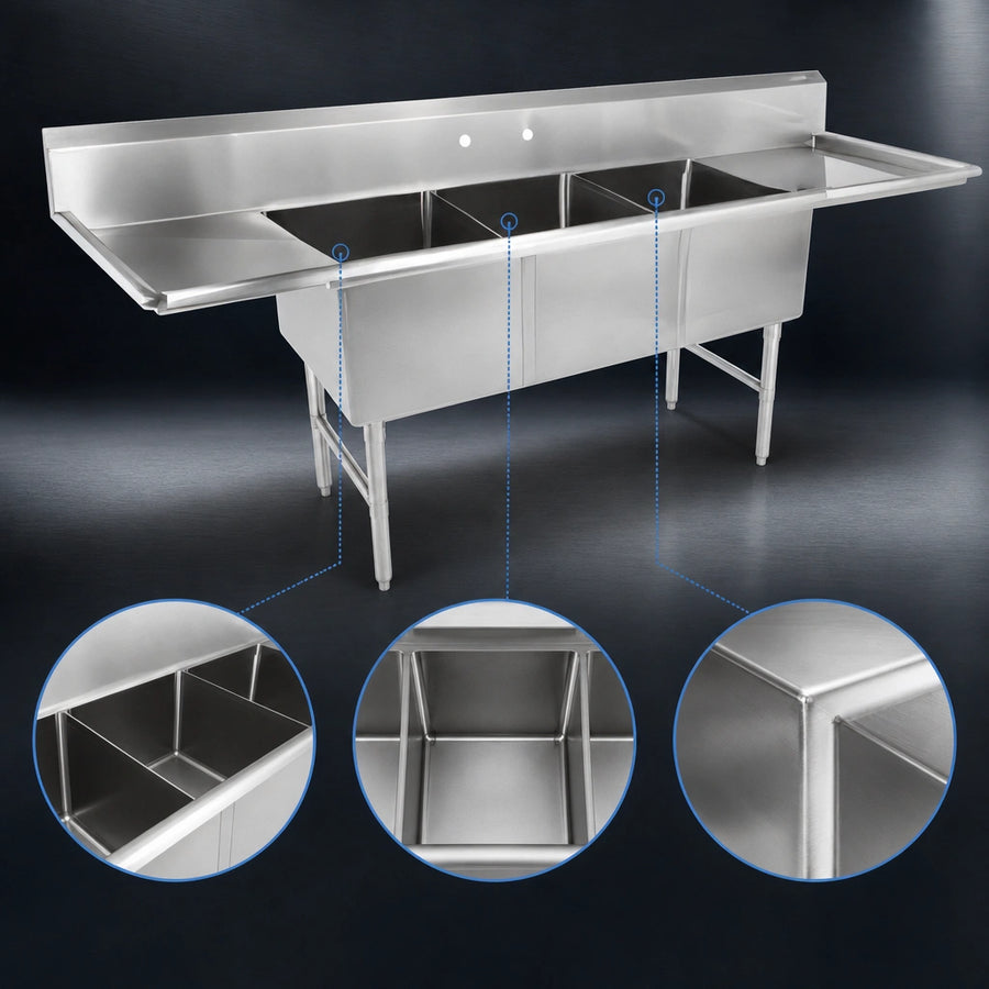 Three Sink Compartments