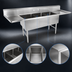 Thumbnail image #3 for John Boos B Series 3-Compartment Floor Model Sink with Left and Right Drainboards