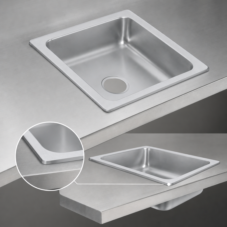 Product image #3 for Vollrath 229-1 Self-Rimming Drop-In Single-Bowl Sink, 304 Stainless Steel