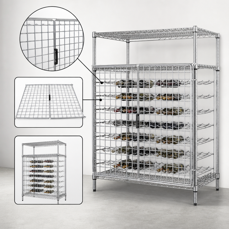 Product image #3 for Metro Super Erecta Shelf Wine Shelving Door Set for WB257C/WC257C, 51"W x 60"H, Chrome Plated Finish