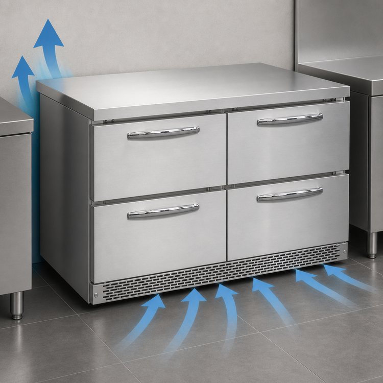 Product image #3 for Continental Refrigerator SWF48N-FB-D 48" Two-Section Worktop Freezer with Drawers and Front Breather