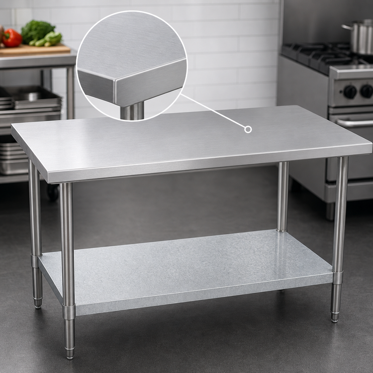 Product image #3 for Duke Manufacturing 30 x 30 Inch 16-Gauge Stainless Steel Work Table with Galvanized Undershelf
