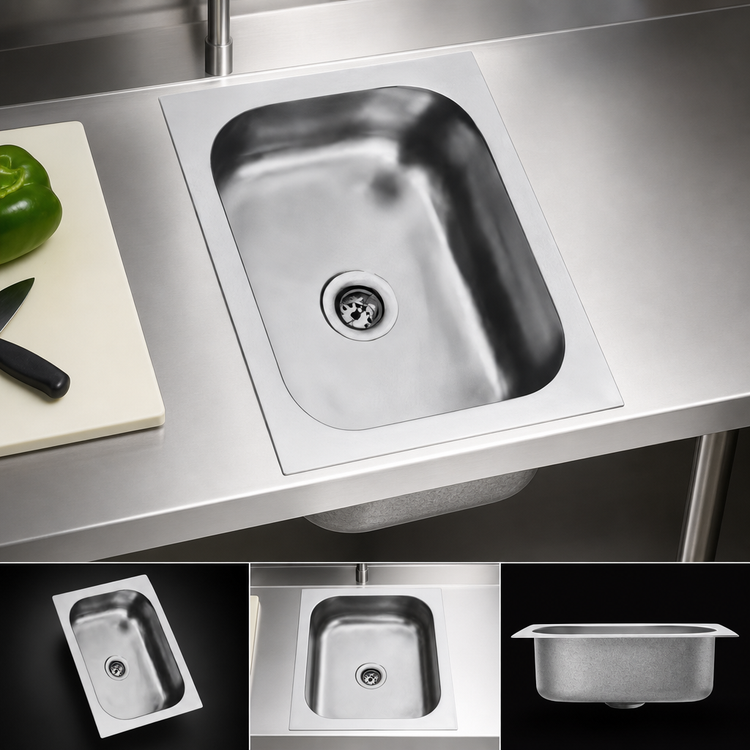 Product image #3 for Weld-In Seamless Single-Compartment Sink with 16 x 20 x 8 Inch Bowl, 304 Stainless Steel