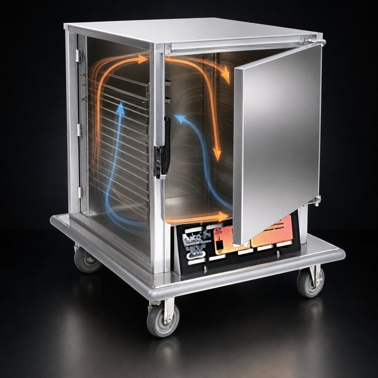 Product image #3 for Panco Half-Size Heated/Proofing Holding Cabinet, Non-Insulated, Solid Door, Narrow Width, Wire Universal Slides