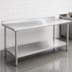 Thumbnail image #3 for Eagle Budget Series 84-Inch x 30-Inch 430 Stainless Steel Work Table with Rear Upturn and Adjustable Undershelf