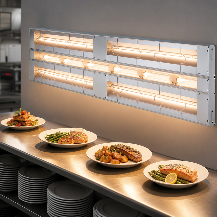 Product image #3 for Hatco Glo-Ray® Double Lighted Infrared Strip Heater, 84 Inch, Aluminum, 3420 Watts