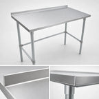 Thumbnail image #3 for John Boos Stallion ST4R1.5-2484SBK Stainless Steel Work Table, 84 x 24 Inches, 14-Gauge 300 Series Top, Open Base, 1-1/2-Inch Rear Up-Turn