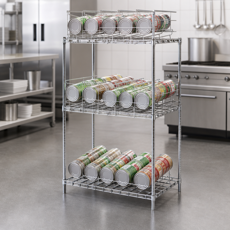 Product image #3 for Eagle Group 3-Tier Stationary Can Rack Storage System for #10 Cans, 124-Can Capacity