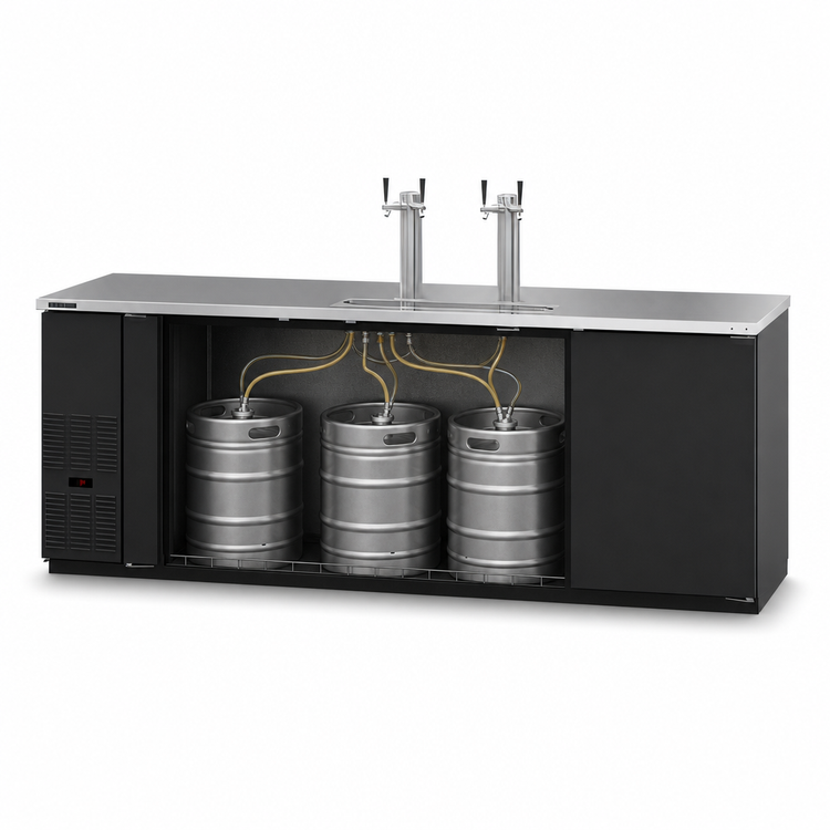 Product image #3 for Hoshizaki 95-1/2-Inch Wide Three-Section Direct Draw Draft Beer Cooler with 2 Stainless Steel Towers