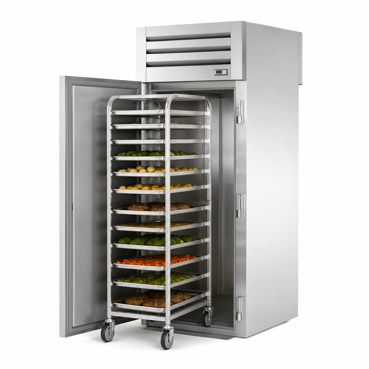 Product image #3 for True SPEC SERIES Roll-Thru Heated Cabinet, One-Section, 89 Inch High, Solid Swing Doors, Stainless Steel Front & Rear