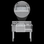 Thumbnail image #3 for Eagle Group 1800 Series BM50R-18L 50-Inch Underbar Cocktail Station with 75-Lb Center Ice Bin, Right Bottle Well & Left Blender Recess