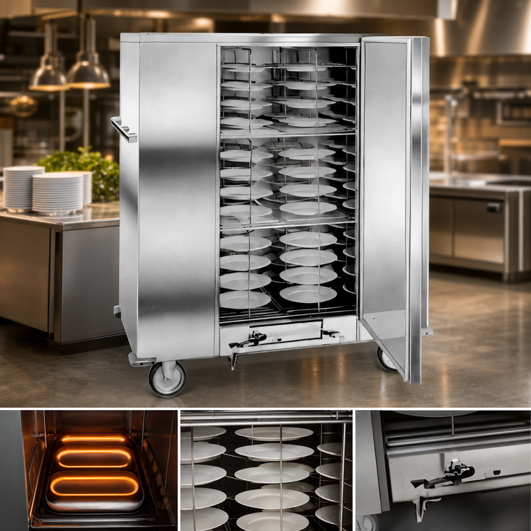 Product image #3 for Economy Carter Mobile Insulated Electric Banquet Holding Cabinet, Single Door, 180 Covered Plates