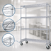 Thumbnail image #3 for EAGLEbrite 4-Tier Wire Shelving Dolly Truck with 48 x 21-Inch Shelves, Zinc Finish, and 5-Inch Poly Swivel Casters
