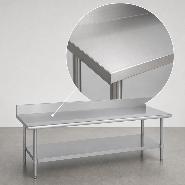 Product image #3 for Duke 120-Inch x 36-Inch Stainless Steel Work Table with 5-Inch Riser and Undershelf