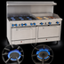Thumbnail image #3 for Comstock-Castle 72-Inch Commercial Gas Range with 6 Star Burners, 36-Inch Griddle, and Double Ovens