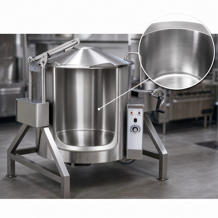 Product image #3 for Legion TLGB-80 80-Gallon Gas 2/3 Jacketed Tilting Kettle
