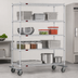 Thumbnail image #3 for 4-Tier Chrome Wire Shelving Dolly Truck, 60 x 24 Inches, 5-Inch Poly Swivel Casters