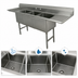 Thumbnail image #3 for Advance Tabco 3-Compartment Fabricated Sink with Left and Right Drainboards, 20 x 30 x 14-Inch Bowls, 100-Inch Long