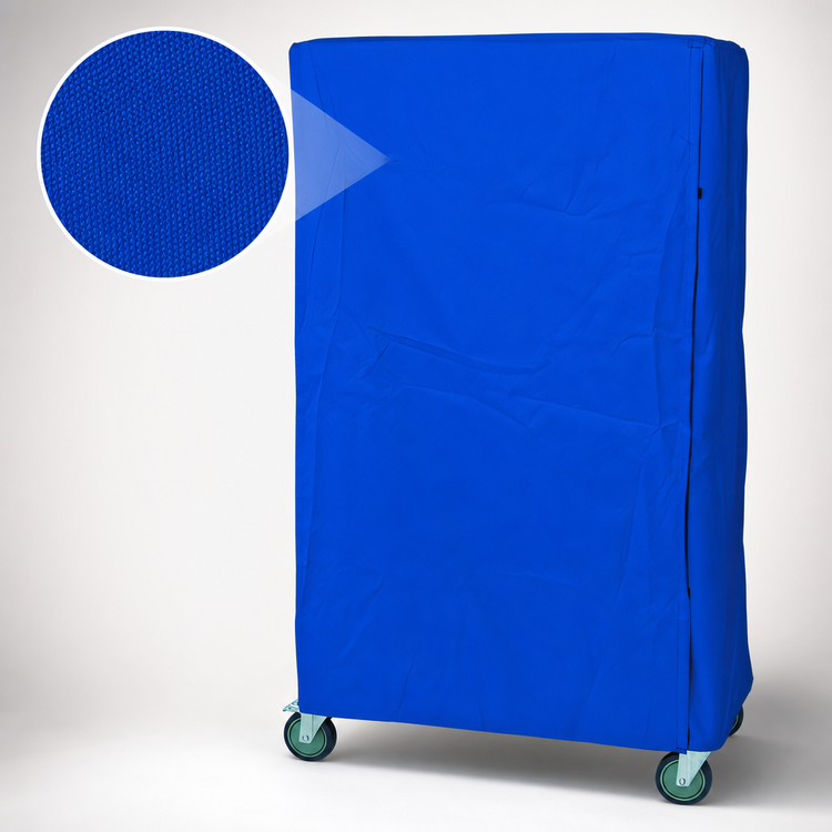 Product image #3 for Quantum Wire Cart Cover for 24"D x 36"W x 74"H Carts, 400 Denier Blue Nylon with Velcro Flap