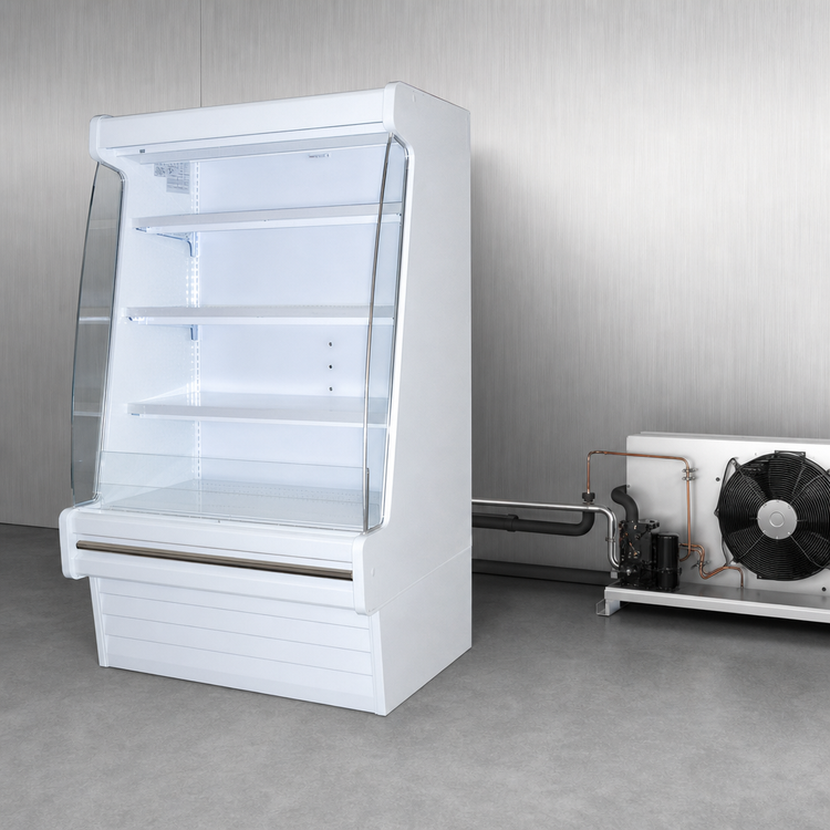 Product image #4 for Howard-McCray Ovation Series Remote Dairy Open Merchandiser, 99 Inch W x 72 Inch H, 3-Tier LED Shelving, White