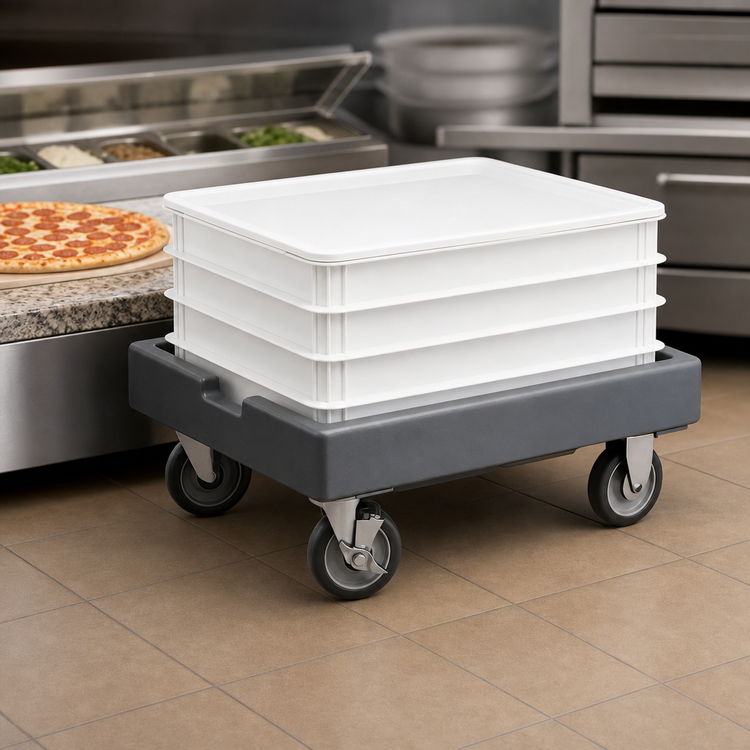 Product image #4 for Cambro Camdolly Pizza Dough Box Dolly with 5-Inch Casters, Charcoal Gray