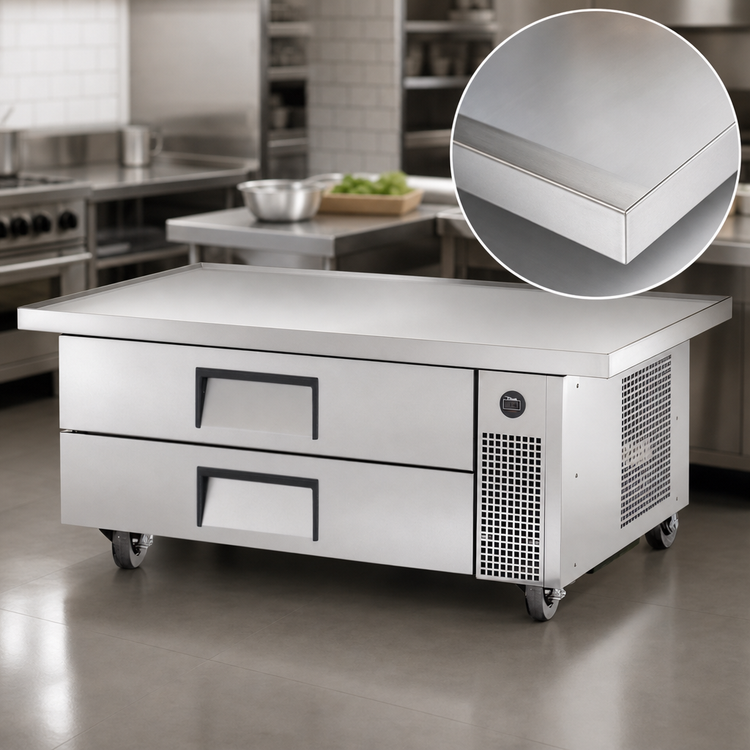 Product image #3 for True 60-Inch Refrigerated Chef Base with 2 Drawers and Stainless Steel Top