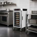 Thumbnail image #4 for Metro HotBlox™ HBCN8-AC-M 8-Pan Half-Height Mobile Insulated Holding Cabinet, Clear Door, Analog Controls