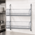 Thumbnail image #3 for Quantum Cantilever Post Wall-Mount Basket Rack with 2 Wire Baskets, 36 x 14 x 34 Inches, Chrome Plated