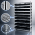 Thumbnail image #3 for Quantum Conductive Bin Wire Shelving System with 12 Shelves and 33 Bins, 36