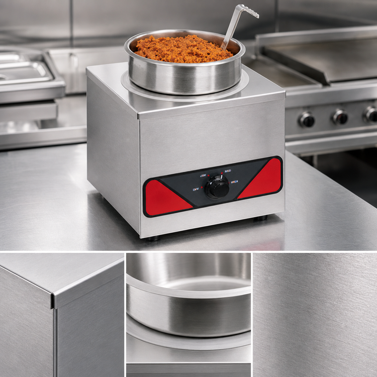 Product image #3 for Nemco 4 Quart Single Well Countertop Food Warmer, Wet Operation, 220V