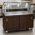 Thumbnail image #3 for 46-Inch Mobile Utility Station with Sliding-Door Storage Base, Buffet Breath Guard and Walnut Woodgrain Finish
