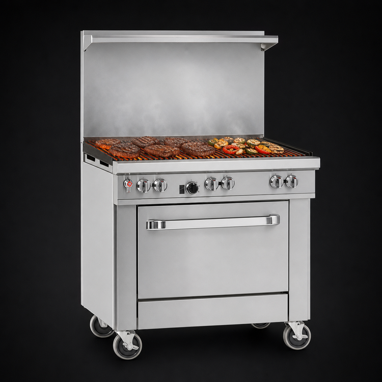 Product image #3 for Southbend Ultimate 36-Inch Gas Restaurant Range with 36-Inch Charbroiler and Convection Oven