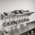 Thumbnail image #3 for John Boos Stallion 108-Inch Wall-Mount Stainless Steel Pot Rack Shelf with 9 Hooks, 14-Gauge