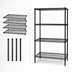 Thumbnail image #3 for Quantum 4-Shelf Wire Shelving Starter Kit, 48W x 18D x 74H, 600-800 lb Capacity, Black Epoxy Coated