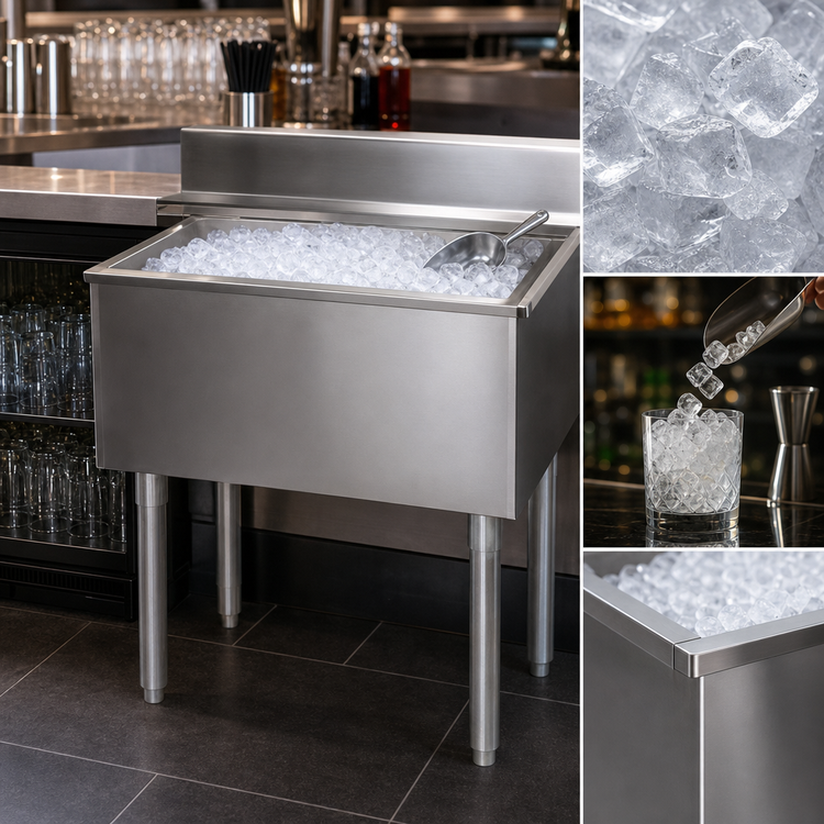 Product image #3 for Eagle Group 2200 Series Underbar Ice Bin/Cocktail Unit, 36 x 24 Inches, 151 lb. Capacity